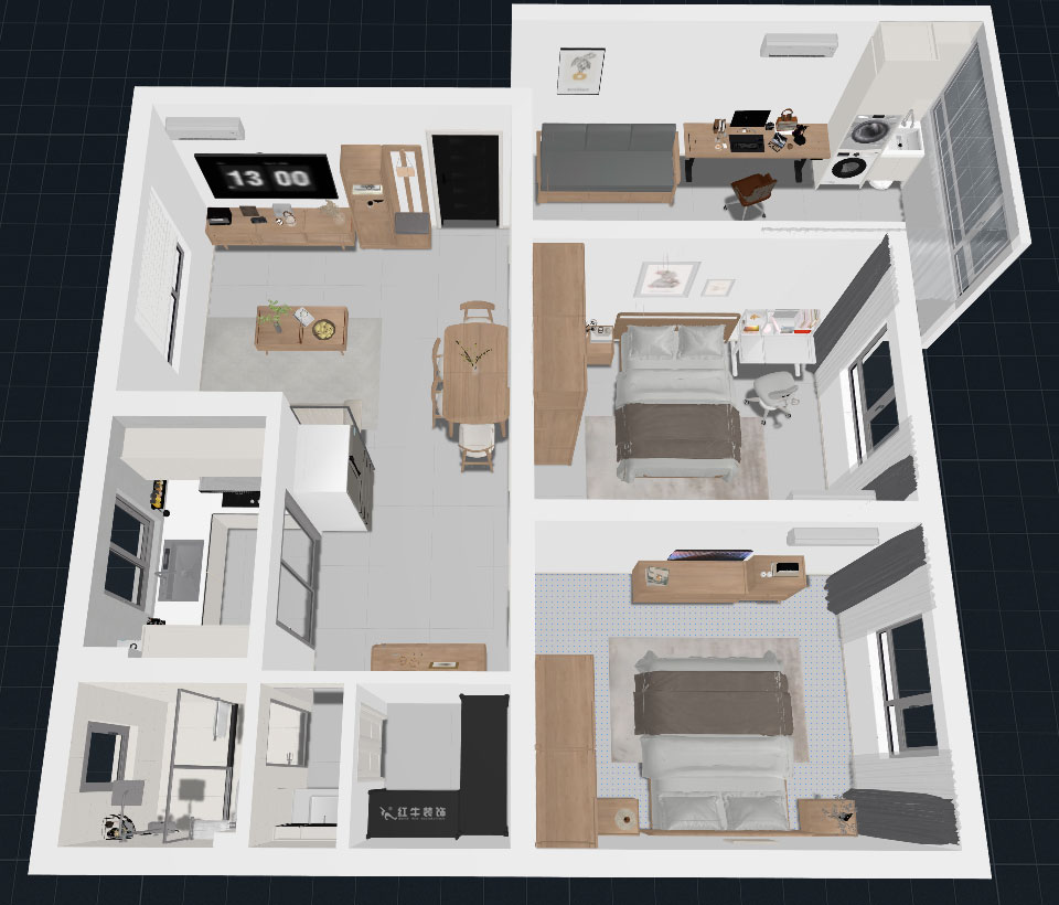 郭志成｜南空光華小區(qū)14-402-86㎡-現代原木風格｜3室1廳1廚1衛(wèi)｜毛坯裝修｜定制家｜全包9