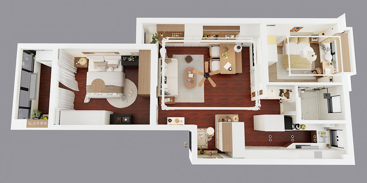 朱明琪｜一品嘉園1-29-505-84㎡-中古風(fēng)｜2室1廳1衛(wèi)｜老房裝修｜定制家｜全包13