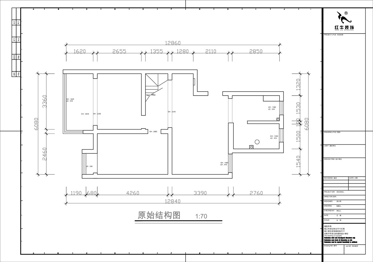 蔣琛｜奧體新城翠杉園15-507-(72+40)㎡-中古風(fēng)｜復(fù)式｜2室1廳1衛(wèi)+閣樓｜老房裝修｜定制家｜全包12萬(wàn)｜00_01原始結(jié)構(gòu)圖